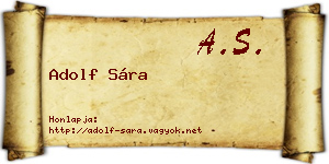 Adolf Sára névjegykártya